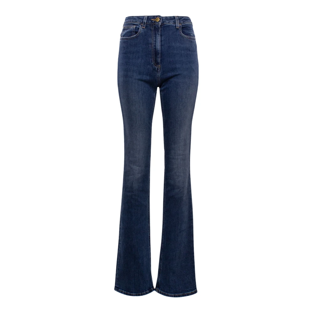 Elisabetta Franchi Uitlopende high-waisted jeans Blue Dames