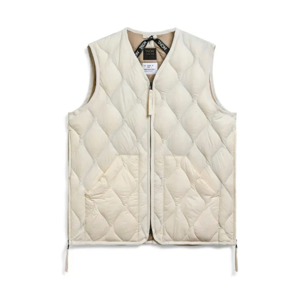 Taion Militaire Stijl Mouwloos Ritsvest White Heren