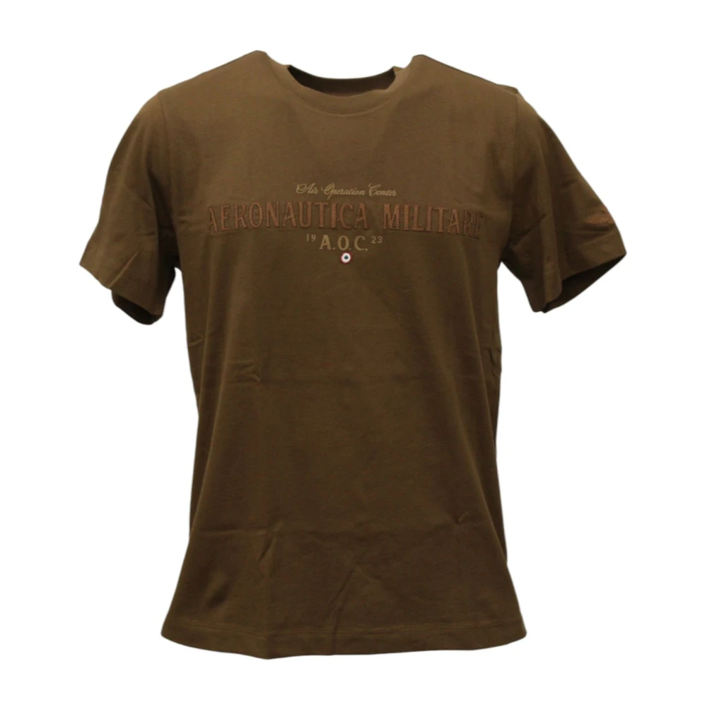 Aeronautica militare Korte Mouw T-shirt Brown Heren