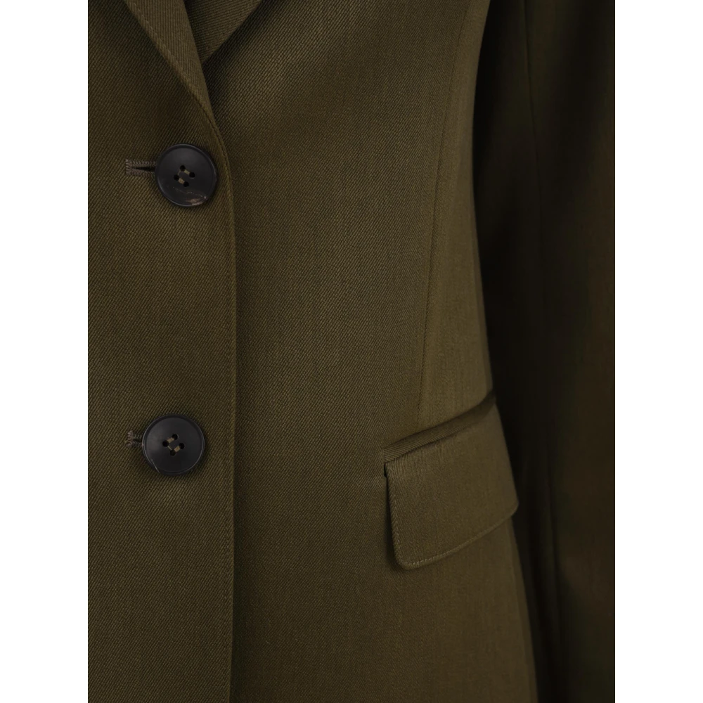 Douuod Woman Militaire Stijl Jas met Knoopsluiting Green Dames