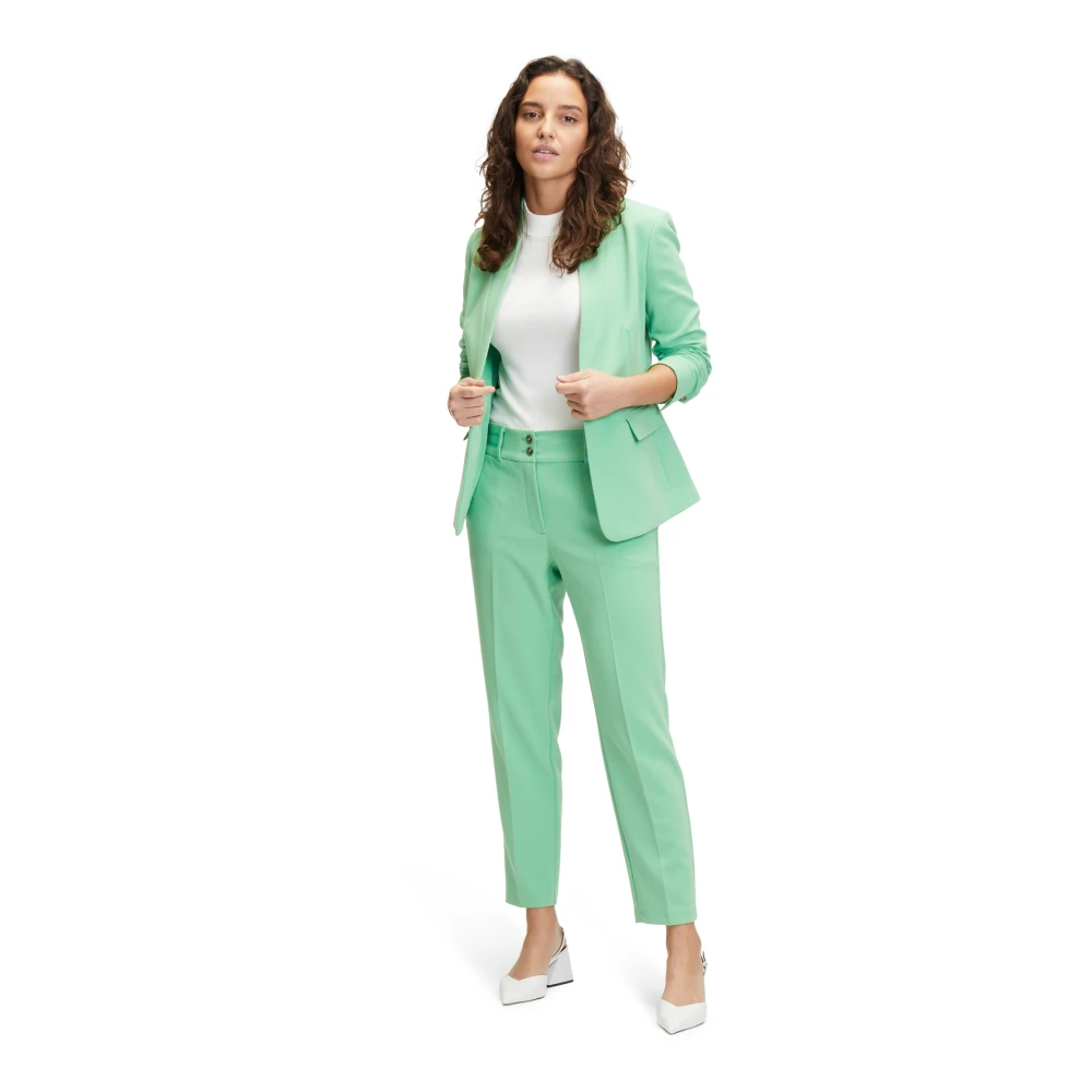 Betty & Co Elegante hoge taille broek Green Dames