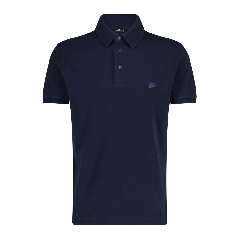 ETRO Polo Shirt met Logo Borduursel Blue Heren