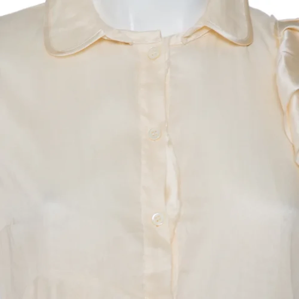 Prada Vintage Pre-owned Silk dresses Beige Dames
