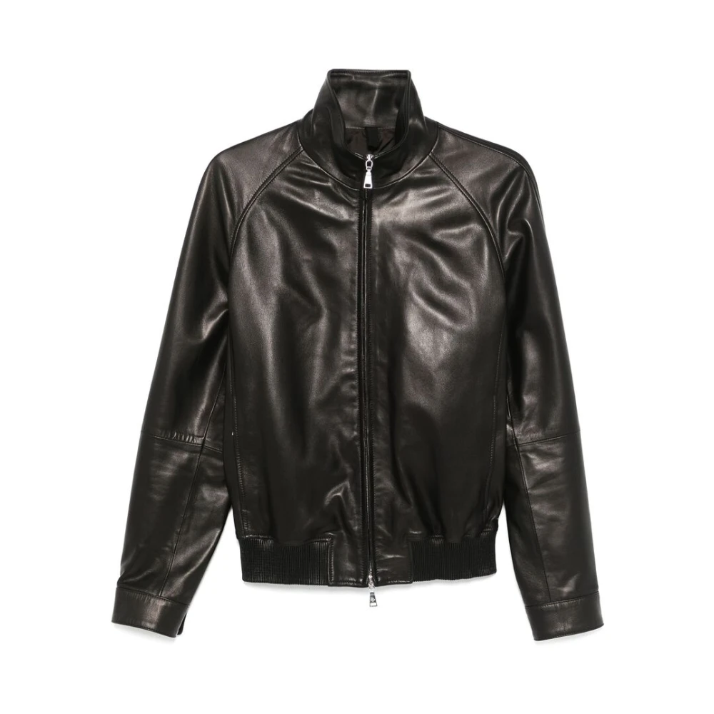 Tagliatore Leren jas Black Heren