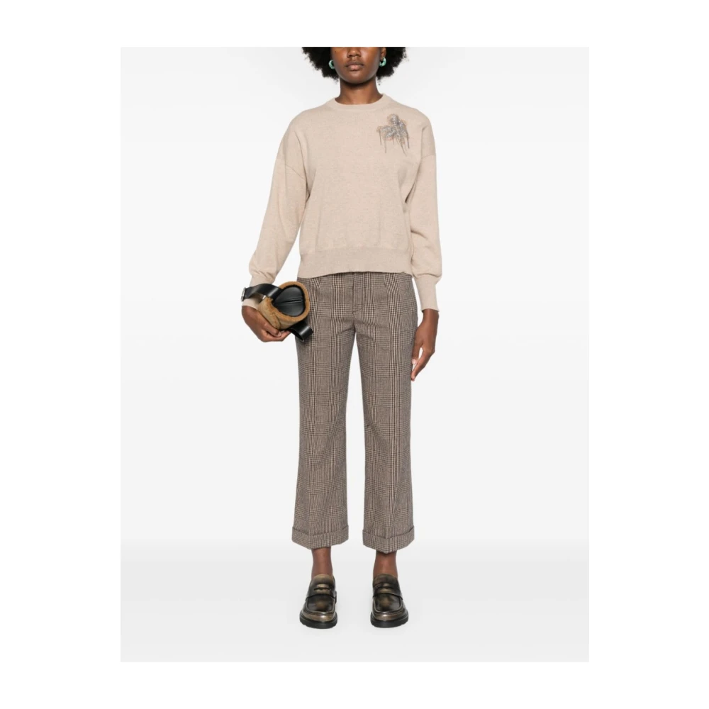 BRUNELLO CUCINELLI Beige Sweatshirt Aw24 Damesmode Beige Dames