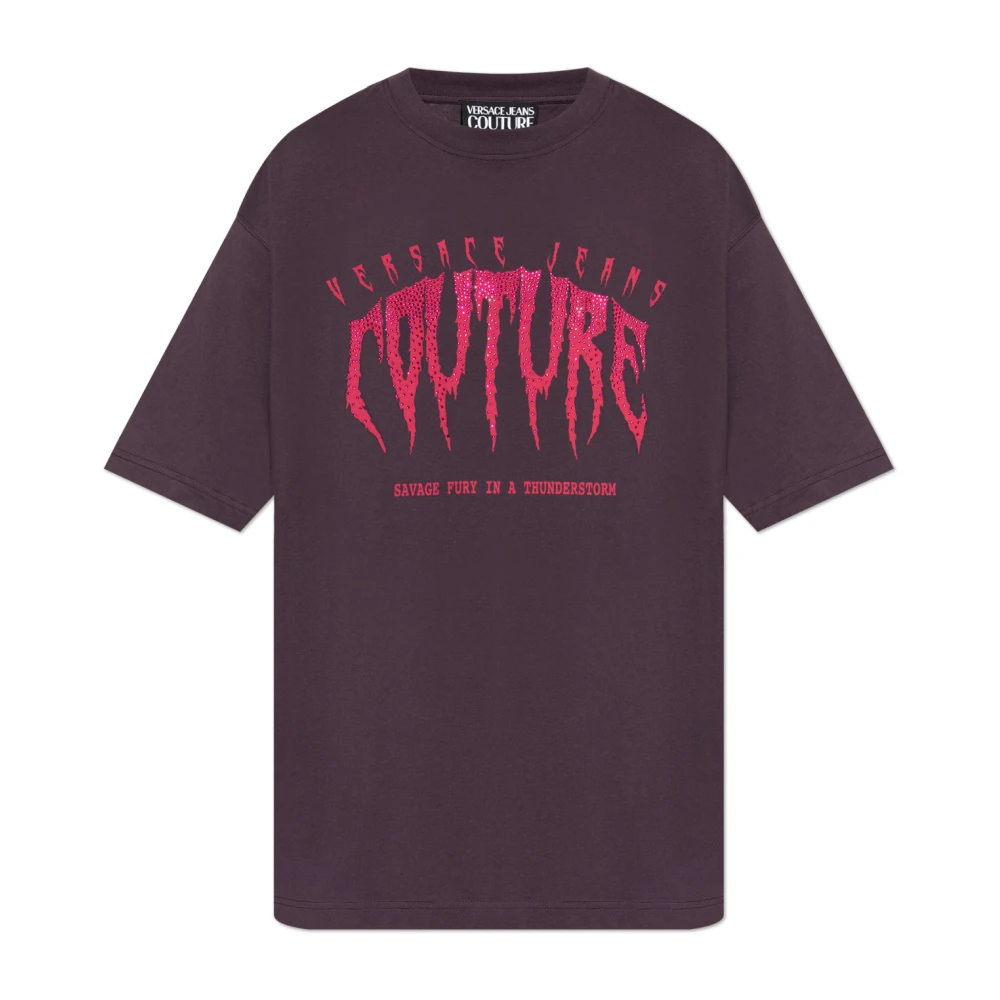 Versace Jeans Couture T-shirt met print Purple Heren
