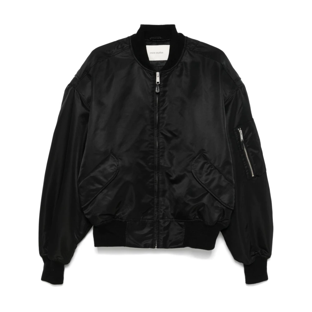 Entire Studios Zwarte Bomber Broad Jas voor Mannen Black Heren