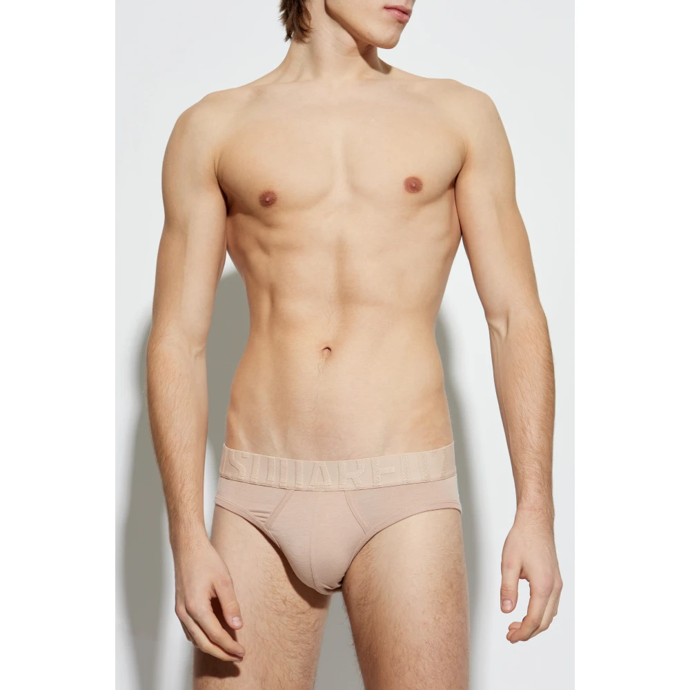 Dsquared2 Slips met logo Beige Heren