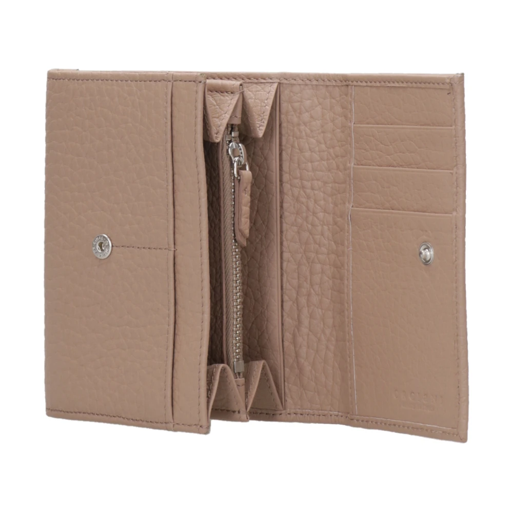 Orciani Grained Leather Envelope Wallet with Rfid Pink Dames