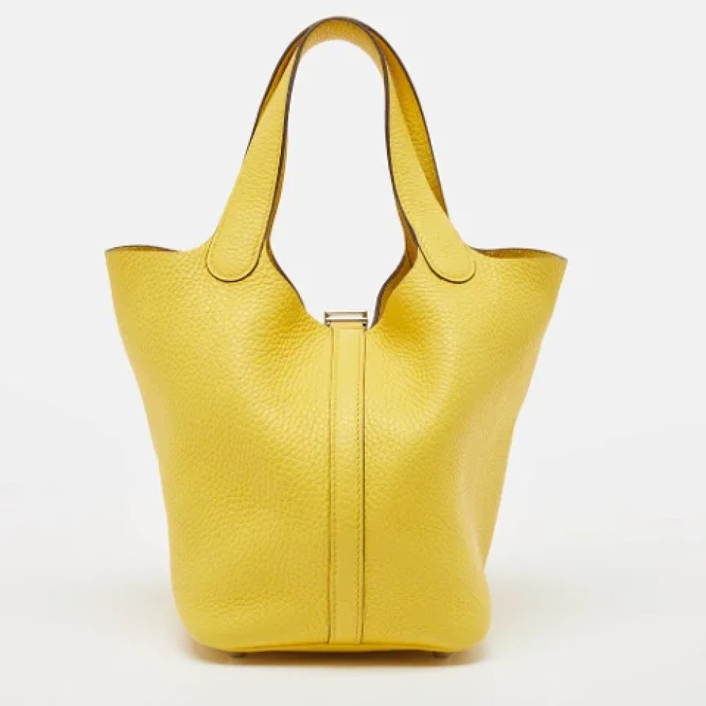 Hermès Vintage Pre-owned Leather handbags Yellow Dames