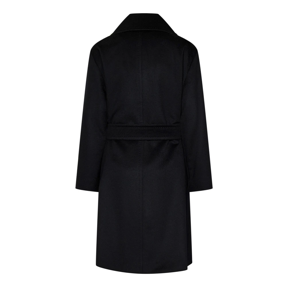 Max Mara Zwarte Kasjmier Ceintuurjas Aw24 Black Dames