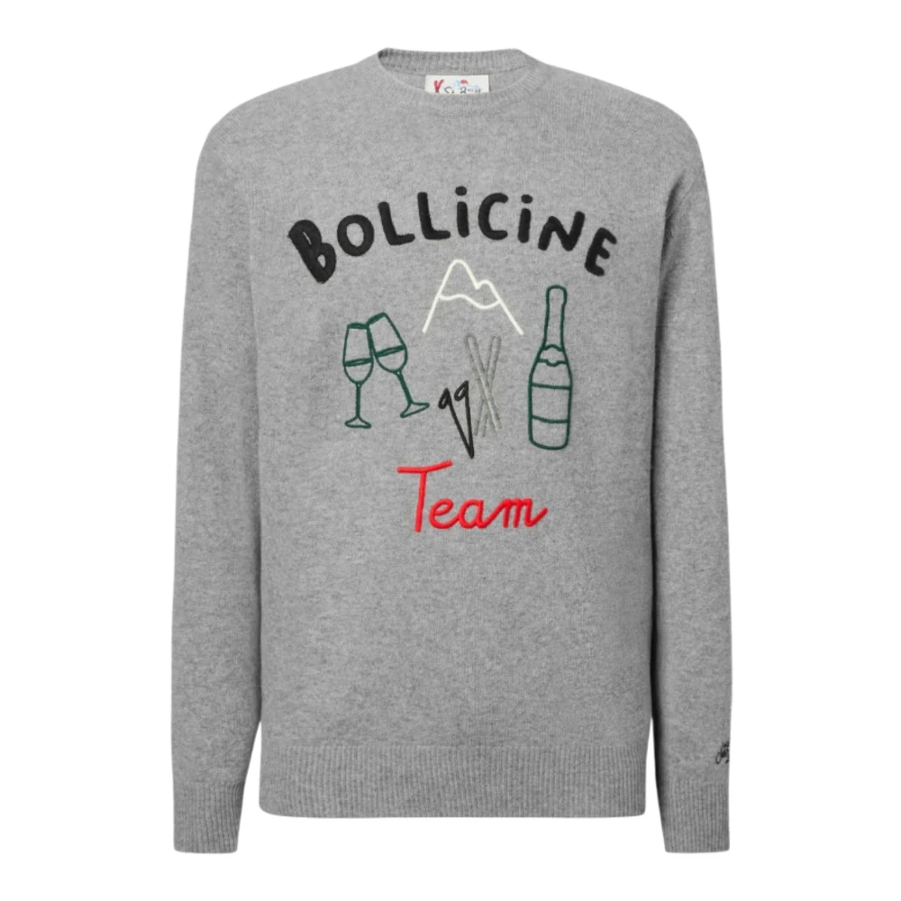 Mc2 Saint Barth Men's Gray Round-Neck Knitwear, 2XL, Heron Jumper