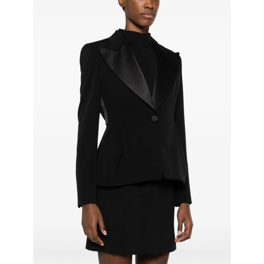 Max Mara Zwarte Proteo Peplum Blazer Jas Black Dames