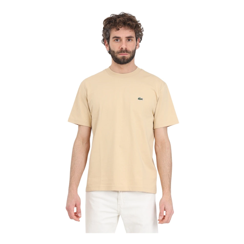 Lacoste Iconisch Minimalistisch T-Shirt Beige Heren