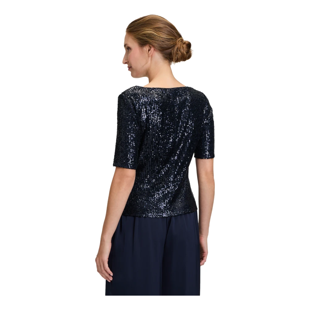 Vera Mont Paillet Glamour Top Blue Dames
