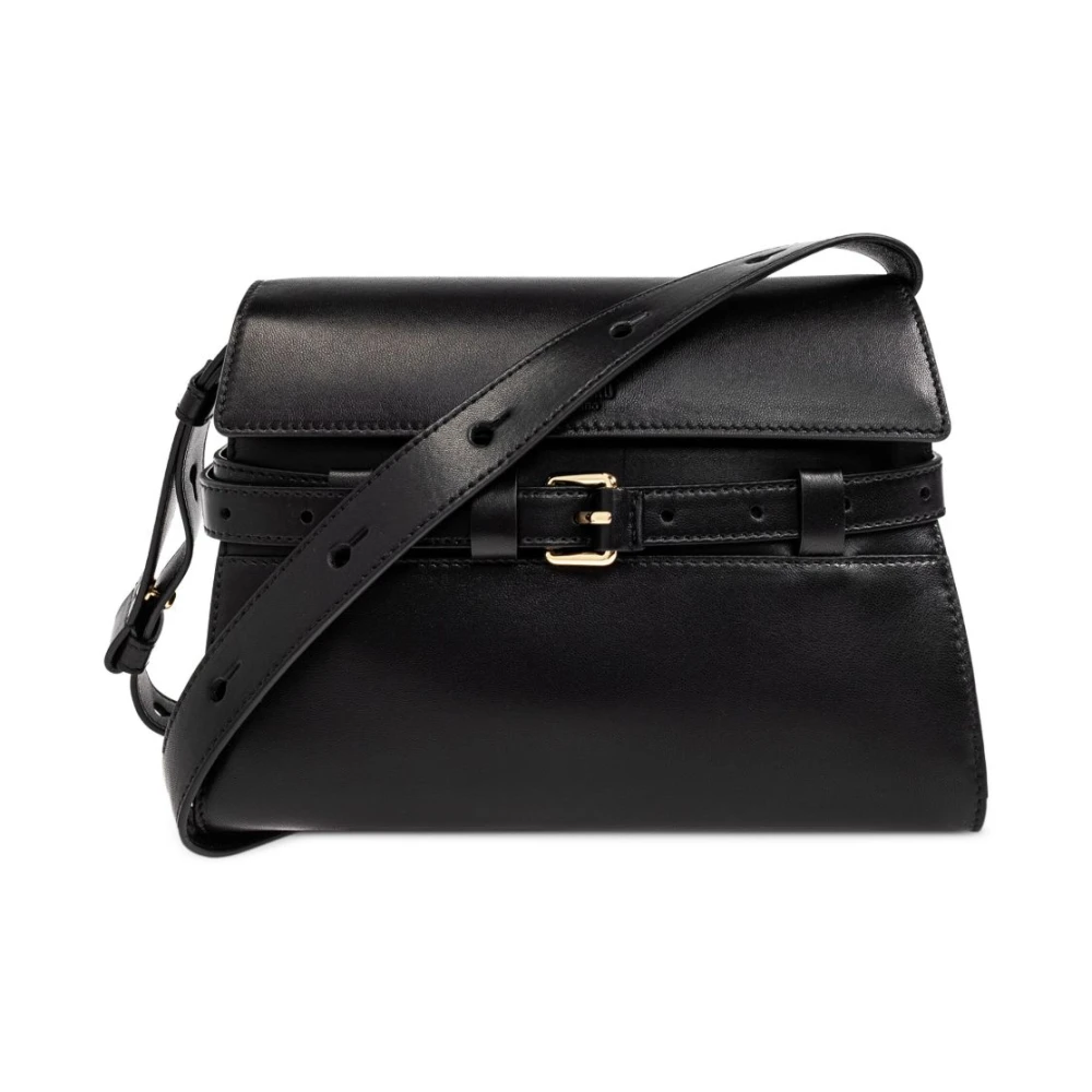 Moschino Zwarte Schoudertas met Opdeelbaar Compartiment Black Dames