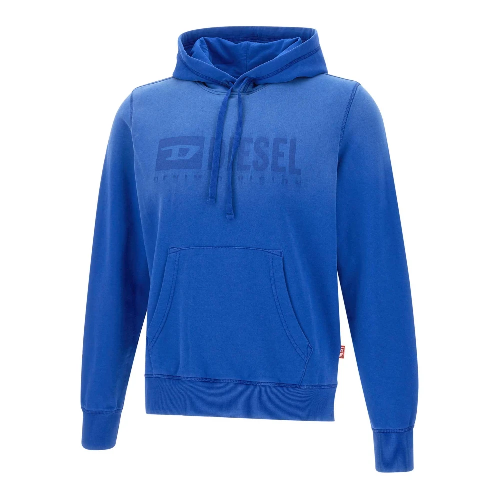 Diesel Kobaltblauwe Katoenen Sweatshirt met Capuchon Blue Heren