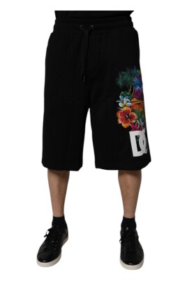 sort-logo-blomsterprint-bermuda-shorts