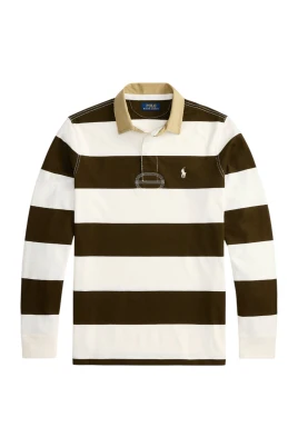 Classic Fit Khaki-Collar Rugby Shirt