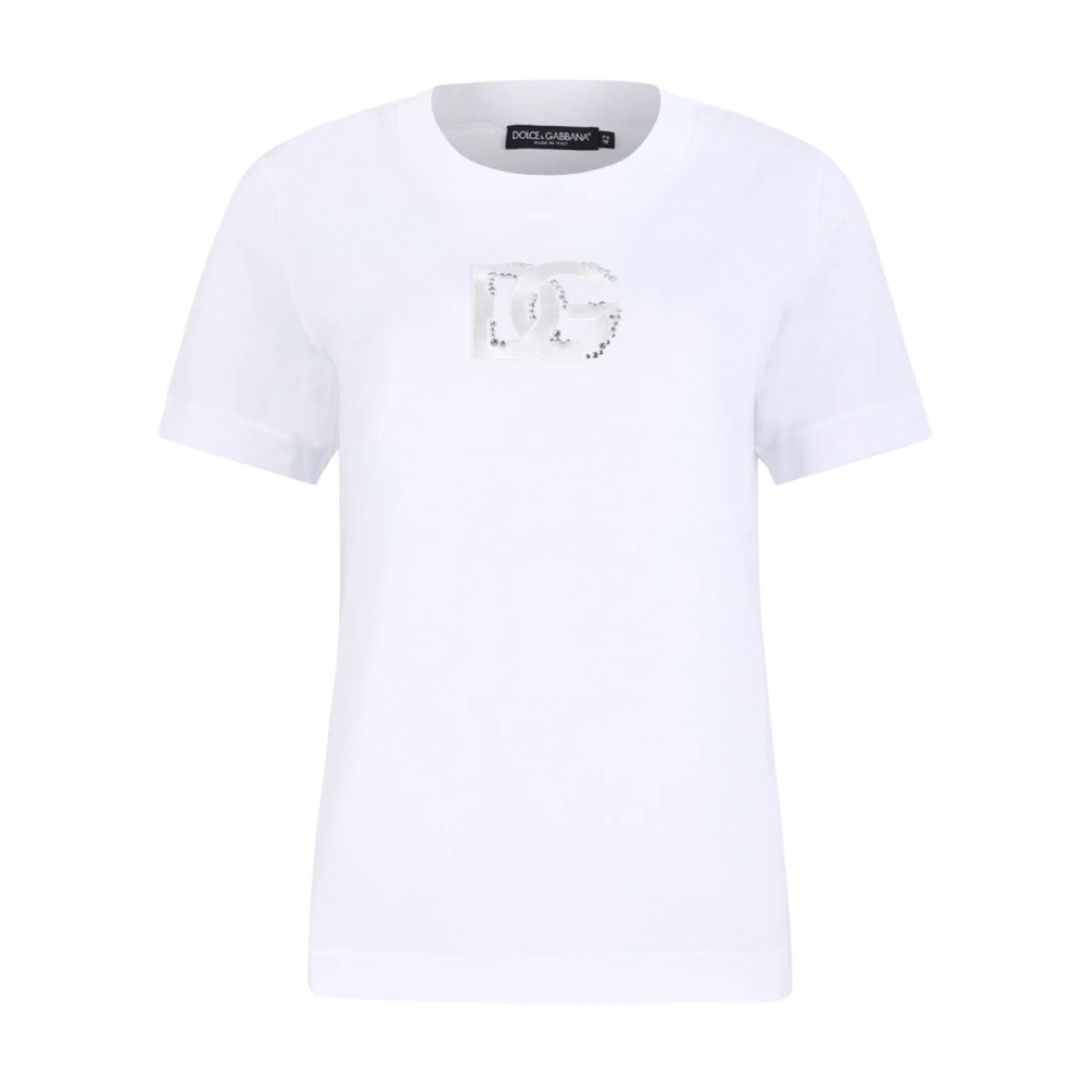 Dolce & Gabbana Women's White T-Shirts, M, Dg Logo T-Shirt