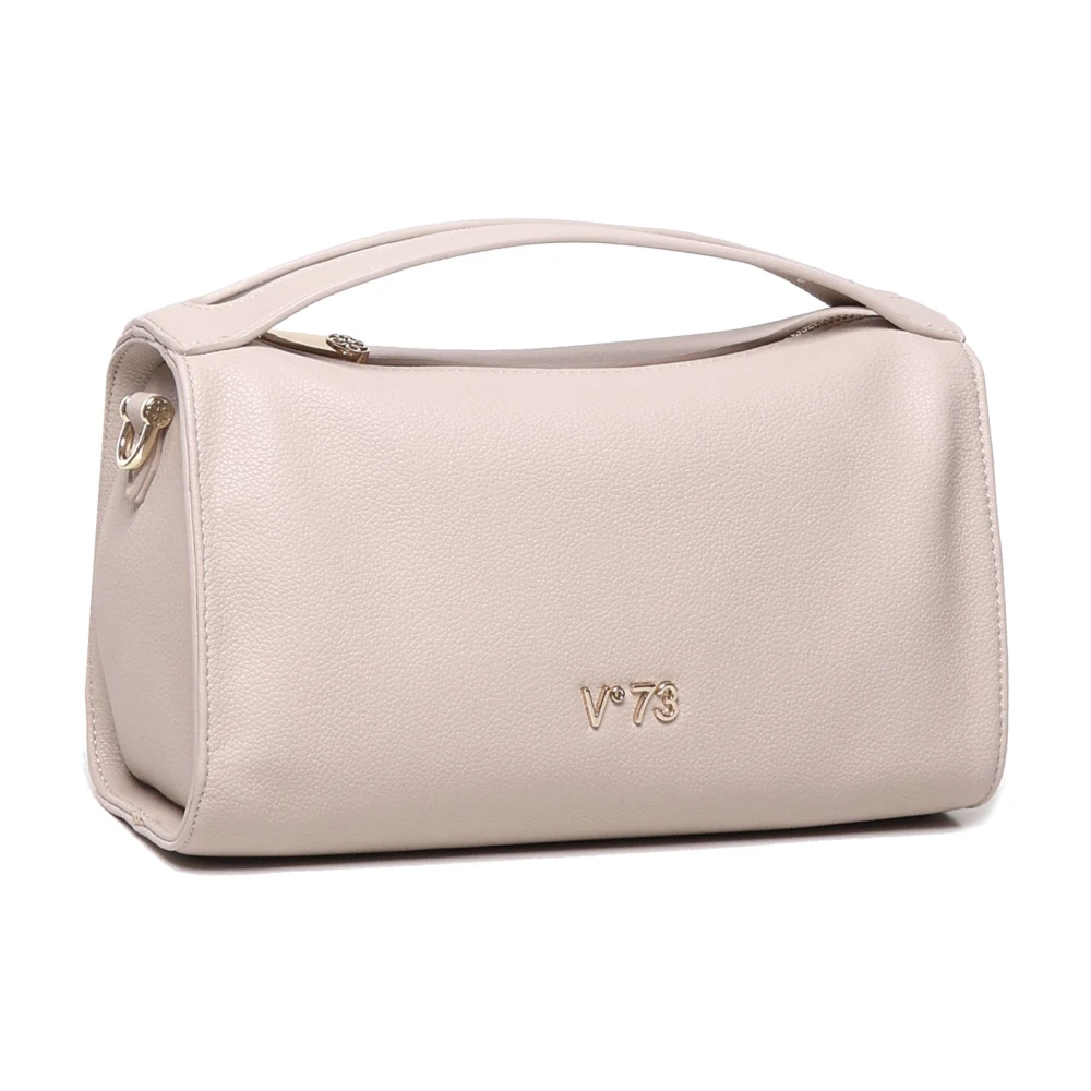 V73 Beige Anne Schoudertas met Flap Sluiting Beige Dames
