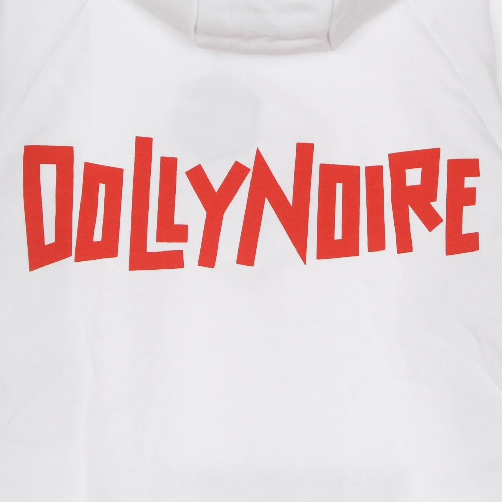 Dolly Noire Witte Logo Hoodie Stijlvol Comfortabel White Heren