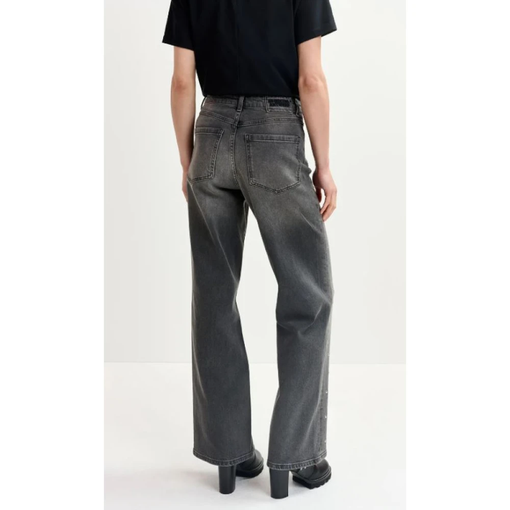 Essentiel Antwerp Hoge grijze jeans met oogjes Gray Dames