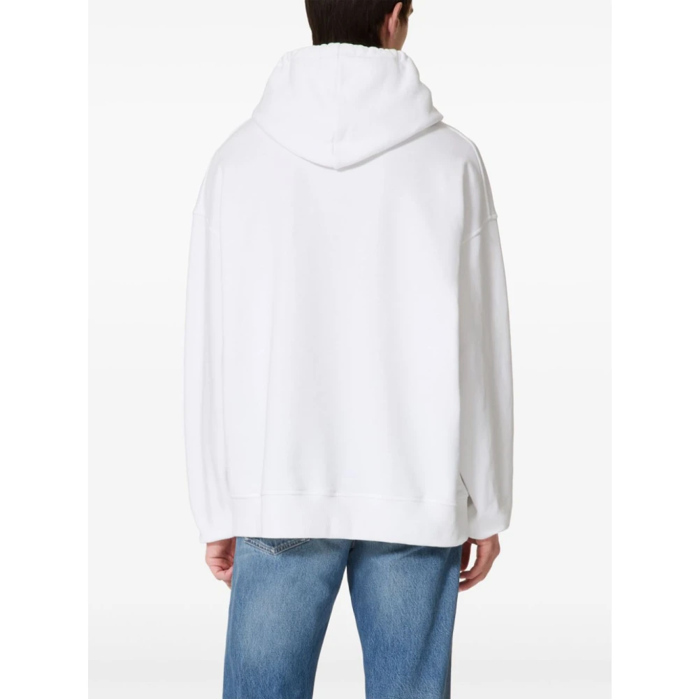 Valentino Garavani Witte Oversized Hoodie met V-Detail White Heren