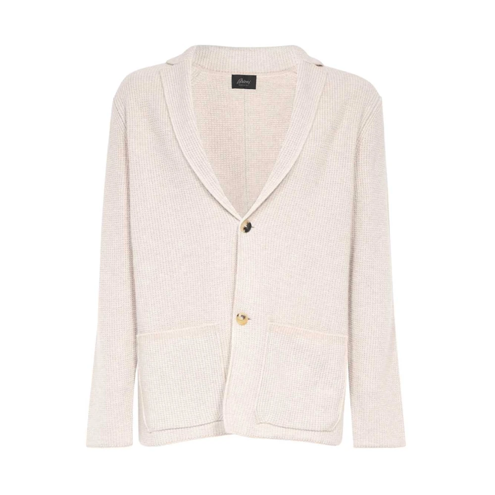 Brioni Luxe Cashmere Revers Kraag Vest Beige Heren