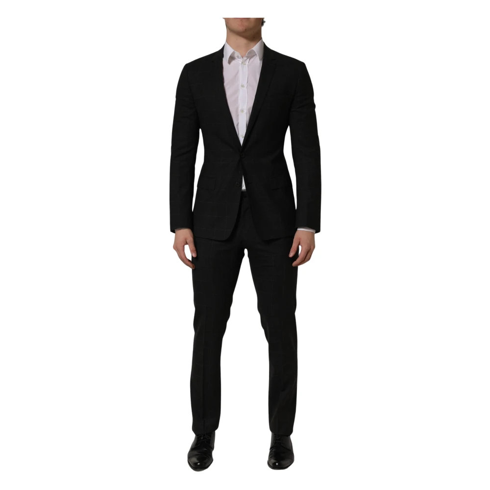 Dolce & Gabbana Dark Gray Wool Slim Fit Formal 2 Piece Men Suit - IT46 | S - Image 2