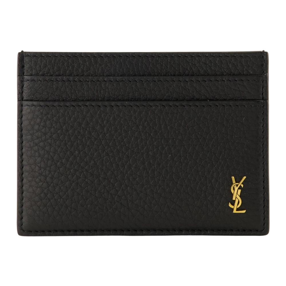 Saint Laurent Men's Black Wallets & Cardholders, One Size, Tiny Cassandre Card Case