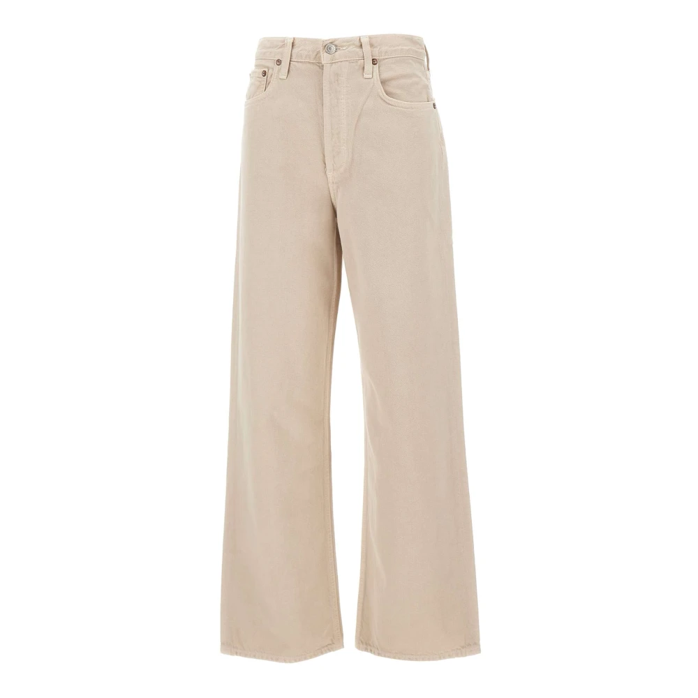 Agolde Beige Low Slung Baggy Jeans Beige Dames
