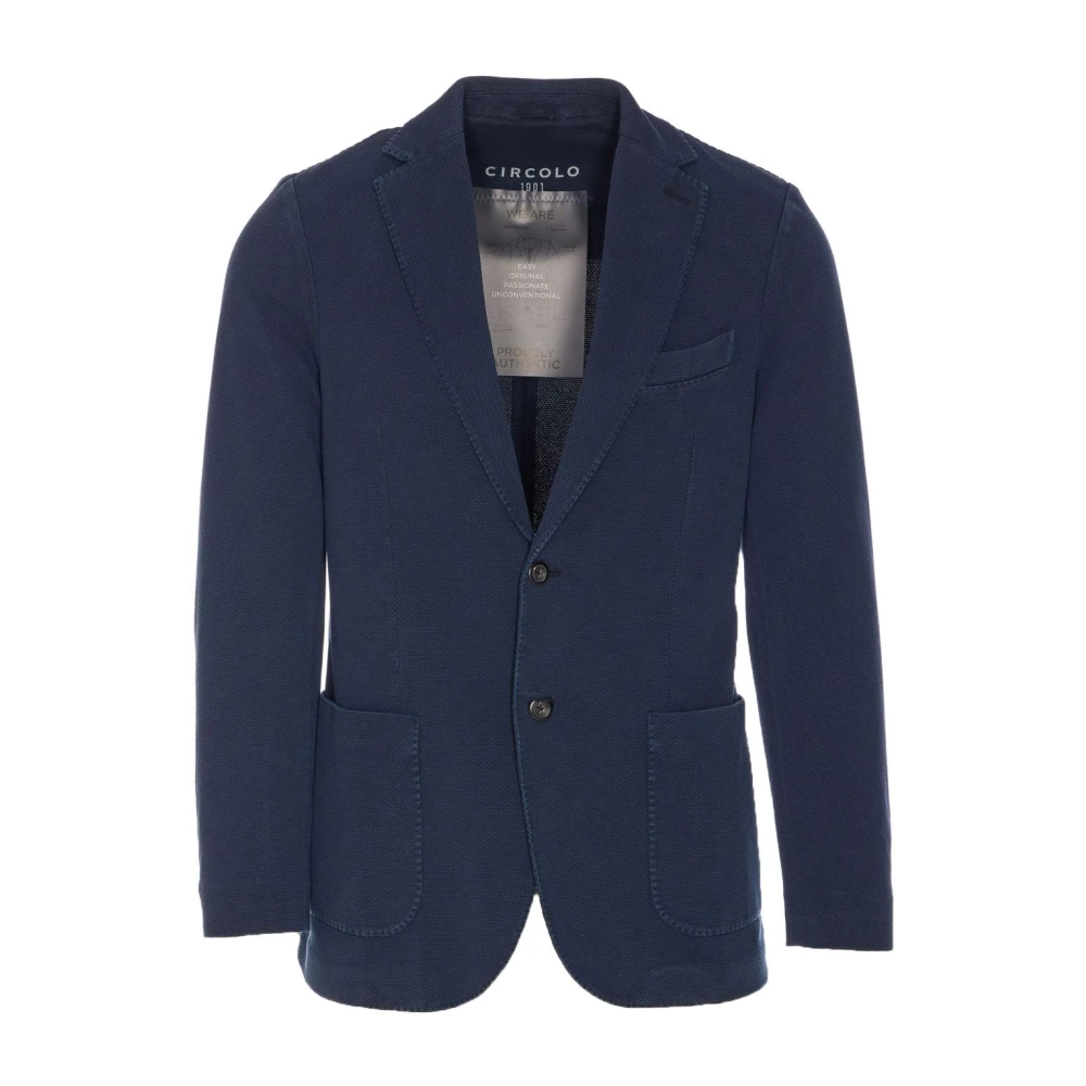 Circolo 1901 Blauw Klassiek Reversjasje Lange Mouw Blue Heren