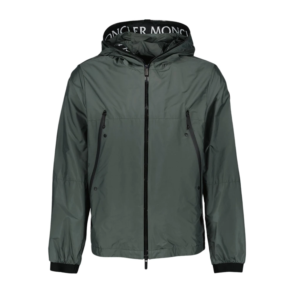 Moncler Hoge kraag jas met ritssluiting Green Heren