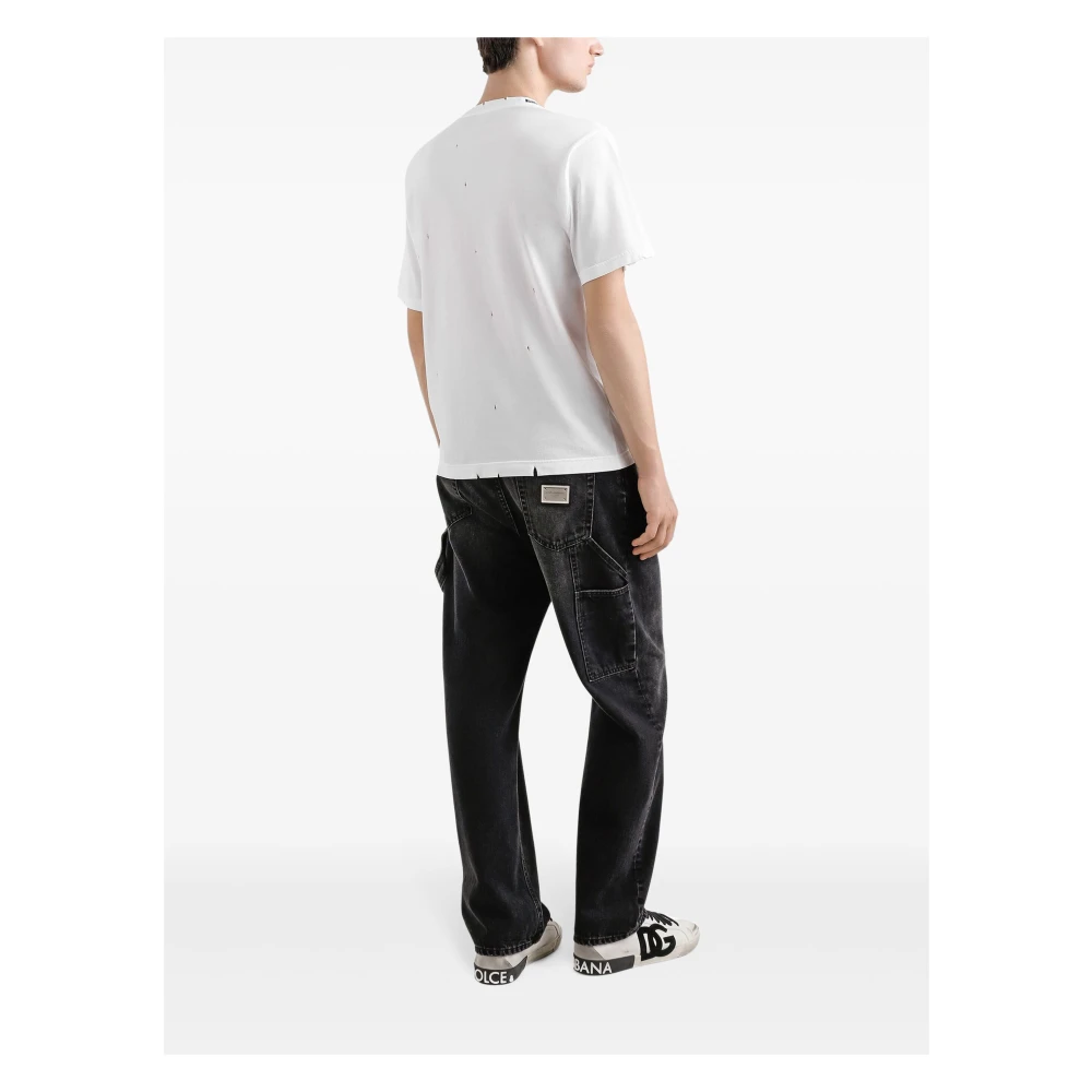 Dolce & Gabbana Optisch Wit T-Shirt White Heren