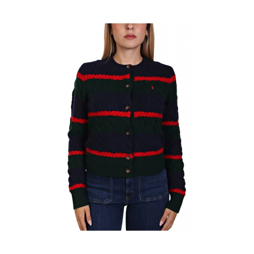 Ralph Lauren Multicolor Cable-Knit Ull-Cashmere Kofta