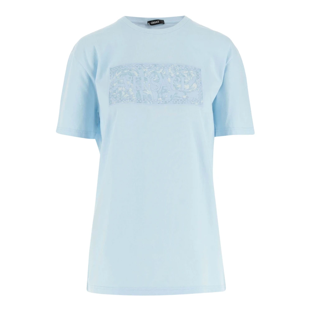Versace Lichtblauw Crew Neck T-shirt Blue Dames