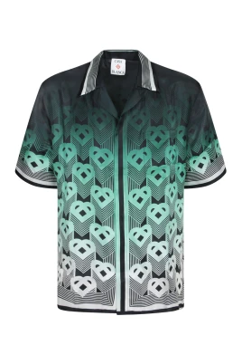 Gradient Monogram Kortärmad Silkeskjorta