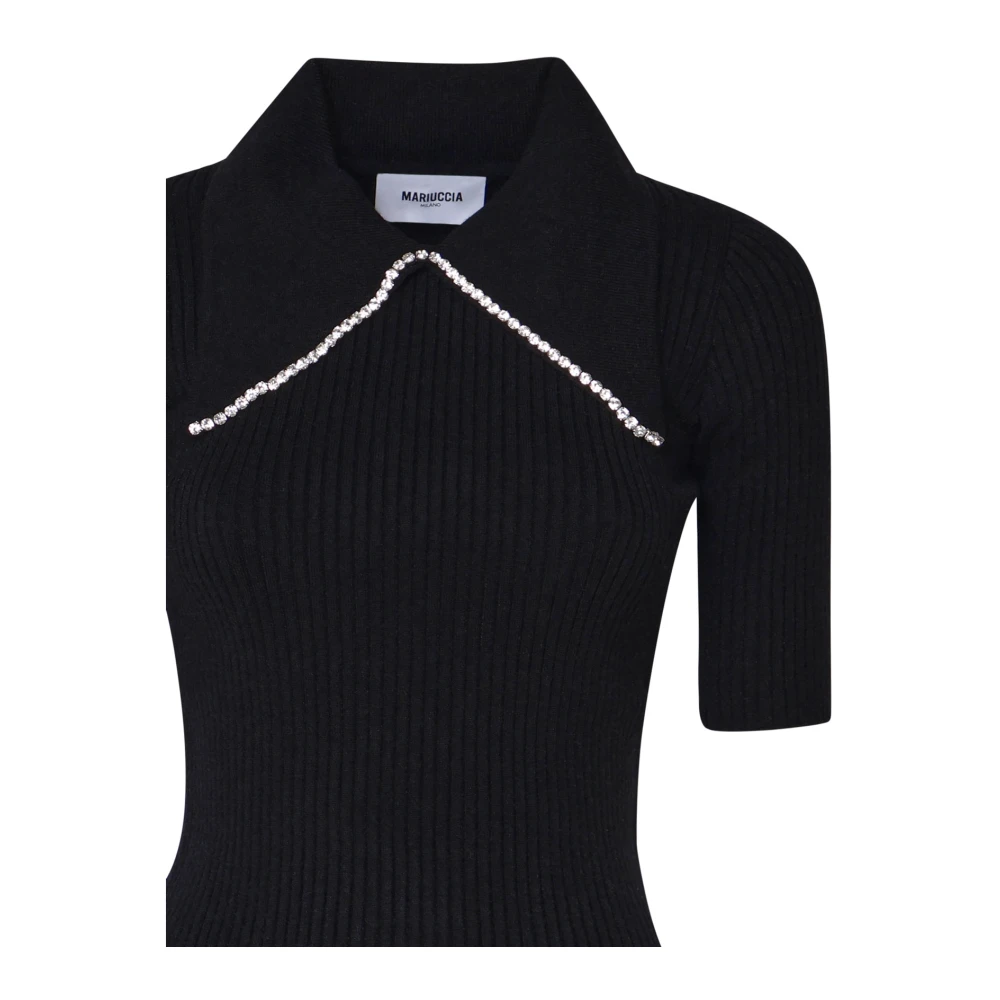 Mariuccia Milano Zwarte korte trui Black Dames