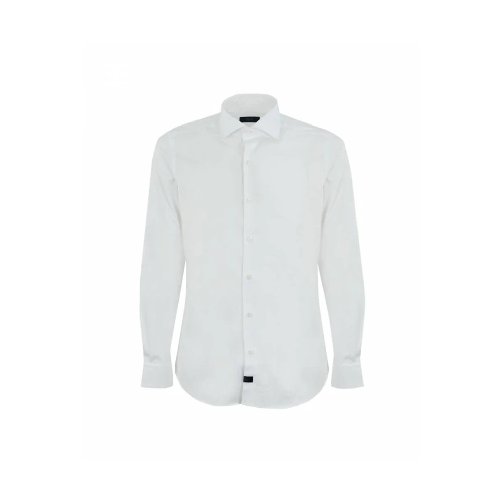 Fay Stretch Button Down Overhemd White Heren