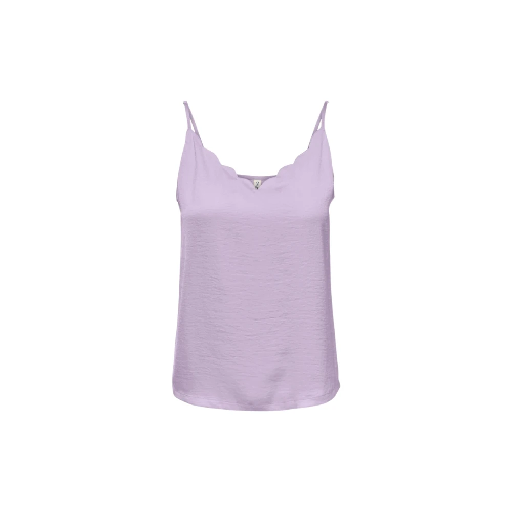 Only Women's Purple Sleeveless Top With Lace Detail