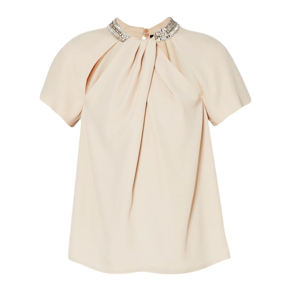 Liu Jo Mouwloze Top Polyester Samenstelling Beige Dames