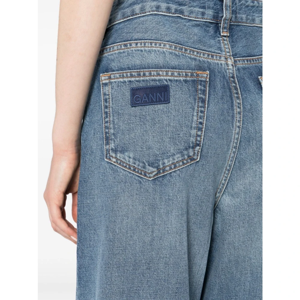 Ganni Denim Camal Straight Leg Jeans Blue Dames