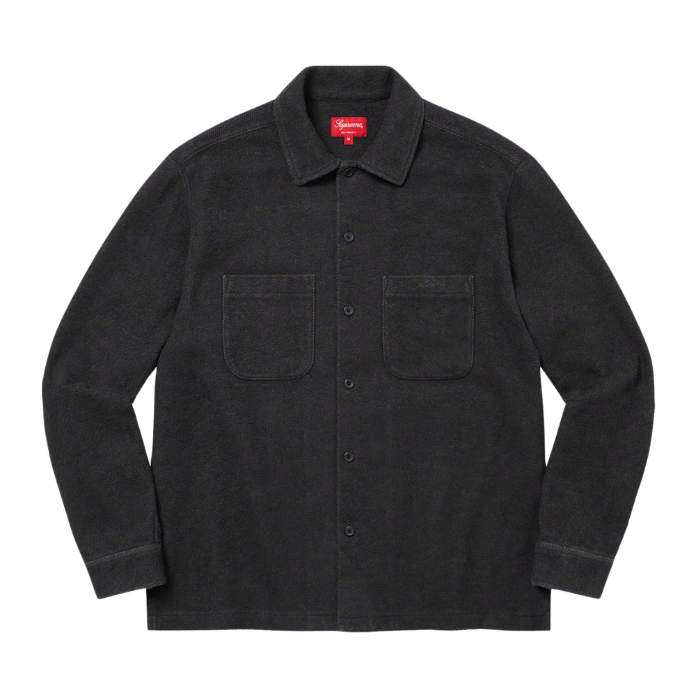 Supreme Zwarte Flanellen Twill Overhemd Limited Edition Black Heren