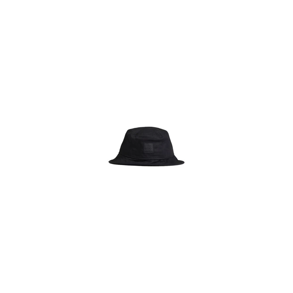 Hugo Boss Zwarte Katoenen Bucket Hoed Black Dames