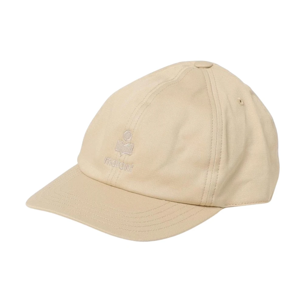 Isabel Marant Women's Beige Embroidered Logo Baseball Cap