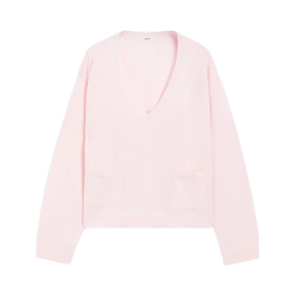Aspesi Women's Pink V-Neck Knitwear - V-Neck Knitwear - Xs - Knitwear