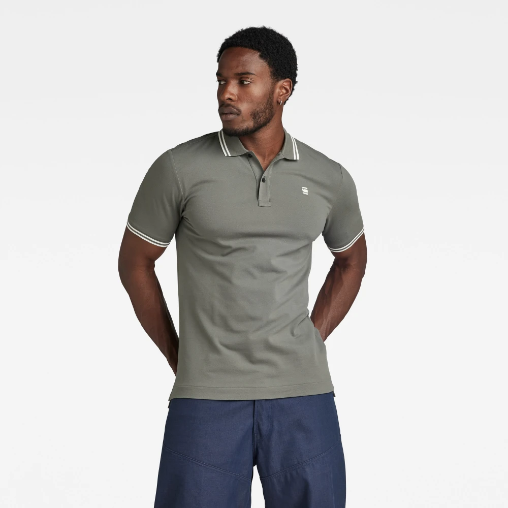 G-Star Slim Fit Gestreept Polo Shirt Green Heren