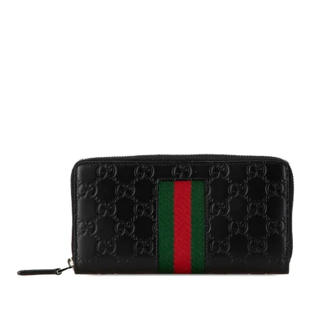Gucci Vintage Pre-owned Leather wallets Black Heren