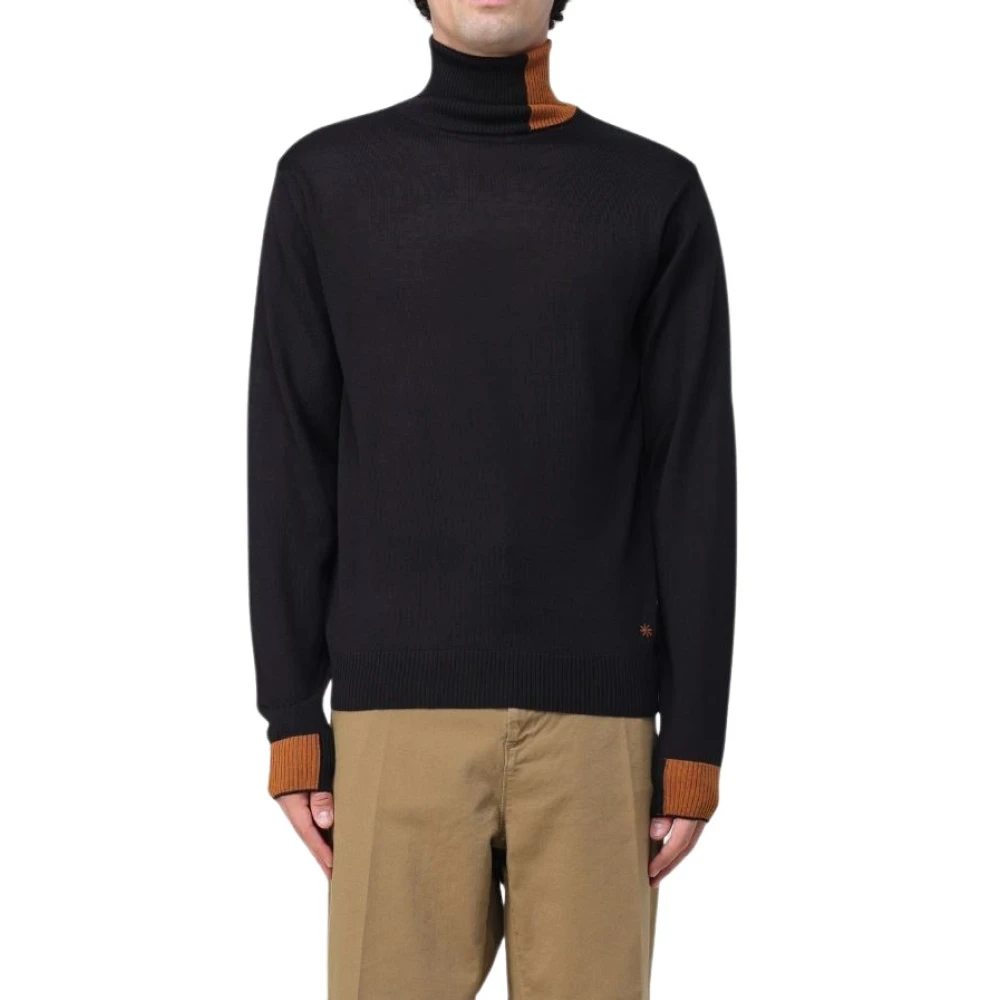 Manuel Ritz Tweekleurige Turtleneck Sweater Black Heren